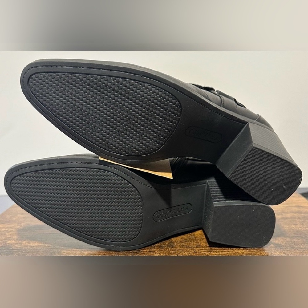 Frye and Co Women’s Black Palma Stacked Heel Booties NWT Size 7 - Picture 3 of 8